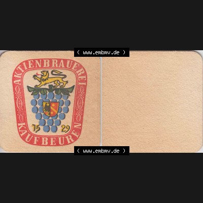 Bierdeckel Aktien Brauerei Kaufbeuren (1). Deutscher Katalog über deutsche Bierdeckel Aktienbrauerei Kaufbeuren aus Bundesland Bayern, zum katalogisieren deiner Sammlung Sammlung
