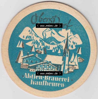 Bierdeckel Obersdorf Aktien-Brauerei Kaufbeuren (2). Deutscher Katalog über deutsche Bierdeckel Aktienbrauerei Kaufbeuren aus... Sammlung