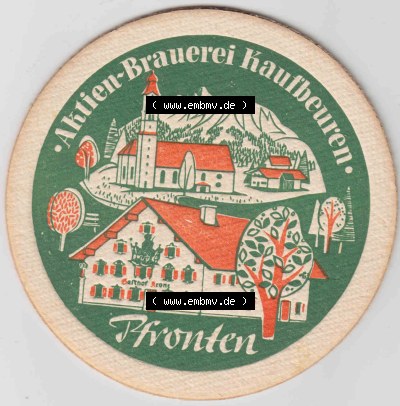 Bierdeckel Aktien-Brauerei Kaufbeuren, Pfronten (2). Deutscher Katalog über deutsche Bierdeckel Aktienbrauerei Kaufbeuren aus... Sammlung