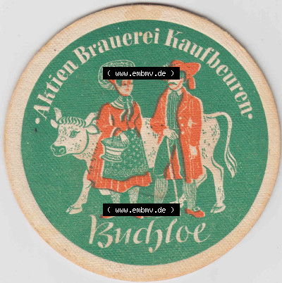 Bierdeckel Buchloe, Aktien-Brauerei Kaufbeuren (2). Deutscher Katalog über deutsche Bierdeckel Aktienbrauerei Kaufbeuren aus... Sammlung
