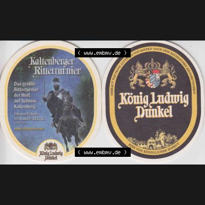 Bierdeckel König Ludwig Dunkel Kaltenberger Ritterturnier (1). Deutscher Katalog über deutsche Bierdeckel König Ludwig Schlossbrauerei Kaltenberg aus Bundesland Bayern,... Sammlung