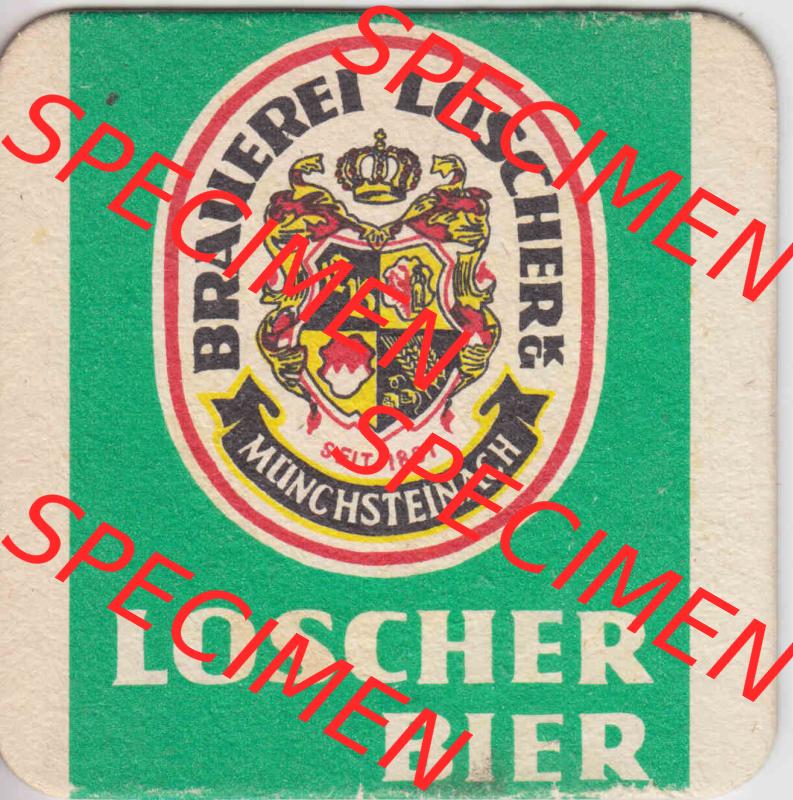 Bierdeckel 1981 Brauerei Loscher Münchsteinach, 100 Jahre Loscher Bier (2). Deutscher Katalog über deutsche Bierdeckel Brauerei Loscher Münchsteinach aus Bundesland... Sammlung