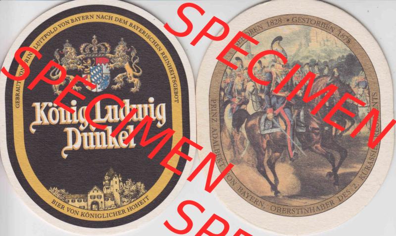 Bierdeckel Serie König Ludwig Dunkel, Bier von Königlicher Hoheit (1). Deutscher Katalog über deutsche Bierdeckel König Ludwig Schlossbrauerei Kaltenberg aus... Sammlung