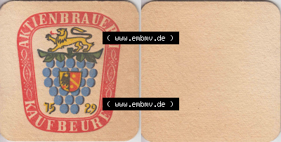 Bierdeckel Aktien Brauerei Kaufbeuren (1). Deutscher Katalog über deutsche Bierdeckel Aktienbrauerei Kaufbeuren aus Bundesland... Sammlung