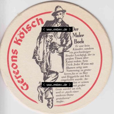 Bierdeckel Deutschland Gereons Kölsch Der Maler Bock (1). Deutscher Katalog über deutsche Bierdeckel Gereons Kölsch aus Bundesland Nordrhein-Westfalen, zum katalogisieren... Sammlung