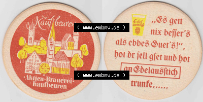 Bierdeckel Stadt Kaufbeuren, Aktien-Brauerei Kaufbeuren (1). Deutscher Katalog über deutsche Bierdeckel Aktienbrauerei Kaufbeuren... Sammlung