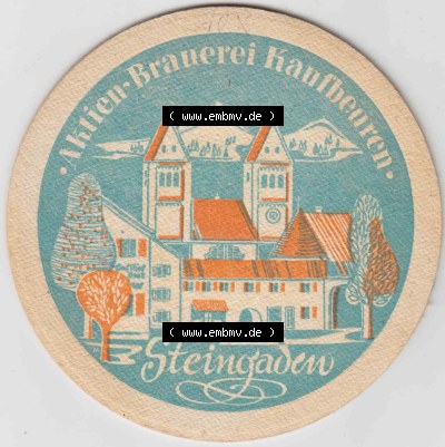 Bierdeckel Aktien-Brauerei Kaufbeuren, Steingaden (2). Deutscher Katalog über deutsche Bierdeckel Aktienbrauerei Kaufbeuren aus... Sammlung