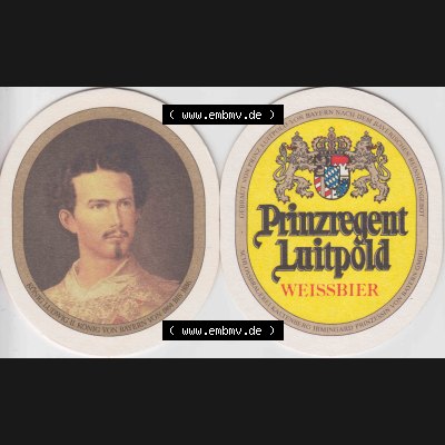 Bierdeckel Prinzregent Luitpold von Bayern Weißbier (14). Deutscher Katalog über deutsche Bierdeckel König Ludwig Schlossbrauerei Kaltenberg aus Bundesland Bayern,... Sammlung