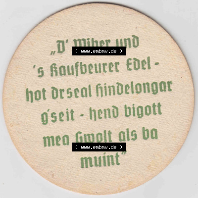Bierdeckel Hindelang, Aktien-Brauerei Kaufbeuren (3). Deutscher Katalog über deutsche Bierdeckel Aktienbrauerei Kaufbeuren aus... Sammlung