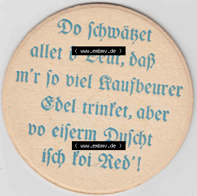 Bierdeckel Mindelheim, Aktien-Brauerei Kaufbeuren (3). Deutscher Katalog über deutsche Bierdeckel Aktienbrauerei Kaufbeuren aus... Sammlung