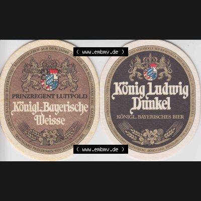 Bierdeckel König Ludwig Dunkel Köngl. Bayerisches Bier (3). Deutscher Katalog über deutsche Bierdeckel König Ludwig Schlossbrauerei Kaltenberg aus Bundesland... Sammlung