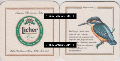 Bierdeckel 1994 Licher Bier, Serie Vögel der Auen (1) Licher Bier im Katalog Bundesland Hessen für Bierdeckel katalogisieren... Sammlung
