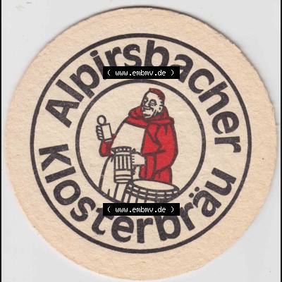Bierdeckel Alpirsbacher Klosterbräu, das Bier mit dem berühmten Brauwasser (1). Deutscher Katalog über die deutschen Bierdeckel Alpirsbacher Klosterbräu aus Bundesland... Sammlung