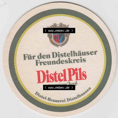 Bierdeckel Distel Pils premium herb, aus dem Taubertal, Distel-Brauerei Distelhausen (3). Deutscher Katalog über die deutschen... Sammlung