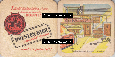 Bierdeckel Hamburg Holsten-Bier, Holsten-Brauerei, Hamburg Sudhaus (1). Deutscher Katalog über deutsche Bierdeckel Holsten-Brauerei... Sammlung