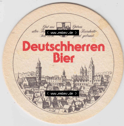 Bierdeckel Deutschherren Bier, Gut aus alter Tradition, Seit 1794 (3). Deutscher Katalog über die deutschen Bierdeckel Deutschherren-Brauerei... Sammlung