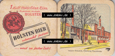 Bierdeckel Hamburg Holsten-Bier, Holsten-Brauerei, Abteilung Neumüster (1). Deutscher Katalog über deutsche Bierdeckel Holsten-Brauerei... Sammlung