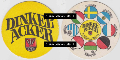 Bierdeckel Dinkelacker, Fussball WM 1974 (1). Deutscher Katalog über die deutschen Bierdeckel Familienbrauerei Dinkelacker aus... Sammlung