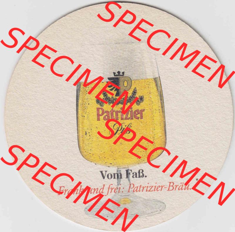 Bierdeckel Patrizier Pils vom Faß, Frank und Frei Patrizier-Bräu, Zum Spaß, Spielzeugmuseum Nürnberg (2). Deutscher Katalog über deutsche Bierdeckel... Sammlung