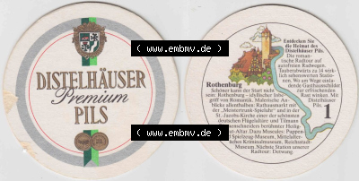 Bierdeckel Distelhäuser Premium Pils, Entdecken Sie die Heimat des Distelhäuser Pils (1). Deutscher Katalog über die deutschen... Sammlung