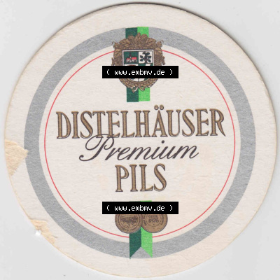Bierdeckel Distelhäuser Premium Pils, Entdecken Sie die Heimat des Distelhäuser Pils (2). Deutscher Katalog über die deutschen... Sammlung