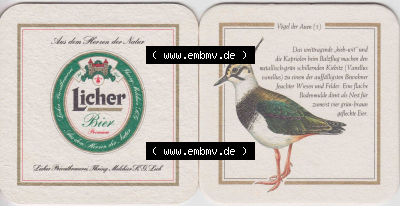Bierdeckel 1994 Licher Bier, Serie Vögel der Auen (5) Licher Bier im Katalog Bundesland Hessen für Bierdeckel katalogisieren... Sammlung