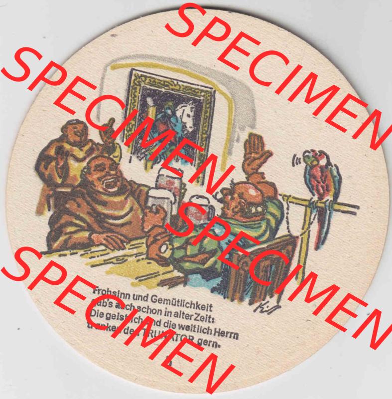 Bierdeckel Hofbräuhaus Traunstein, braut fürstliche Biere, 5 Frohsinn und Gemüdlichkeit gabs auch schon in alter Zeit (3). Deutscher Katalog über deutsche... Sammlung