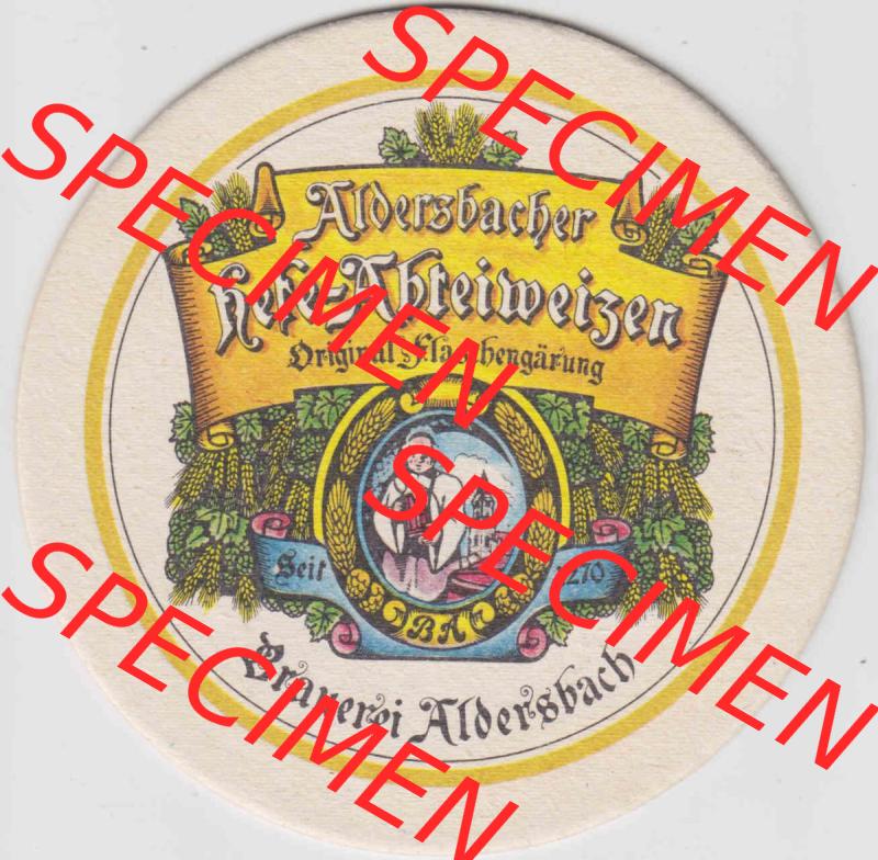 Bierdeckel Aldersbacher Hefe-Abteiweizen, Original Flaschengärung, Brauerei Aldersbach (1). Deutscher Katalog über deutsche Bierdeckel Brauerei Aldersbach aus Bundesland... Sammlung