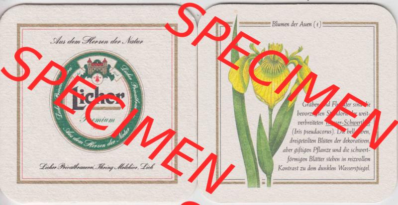 Bierdeckel 1997 Licher Premium, der Licher Privatbrauerei der Serie Blumen der Auen (1) Licher Bier im Katalog Bundesland Hessen für Bierdeckel katalogisieren und kategorisieren.... Sammlung