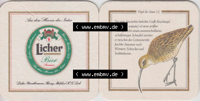 Bierdeckel 1994 Licher Bier, Serie Vögel der Auen (2) Licher Bier im Katalog Bundesland Hessen für Bierdeckel katalogisieren... Sammlung