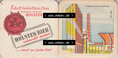 Bierdeckel Hamburg Holsten-Bier, Holsten-Brauerei, Hamburg (1). Deutscher Katalog über deutsche Bierdeckel Holsten-Brauerei aus... Sammlung