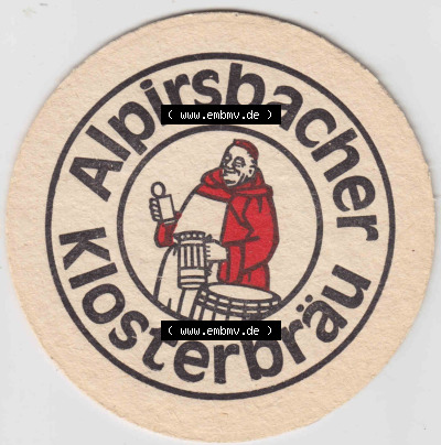 Bierdeckel Alpirsbacher Klosterbräu, das Bier mit dem berühmten Brauwasser (1). Deutscher Katalog über die deutschen Bierdeckel... Sammlung