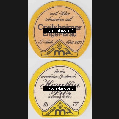 Bierdeckel Crailsheimer Engel-Bräu, Horaffia Pils Premium Klasse 1877 (3). Deutscher Katalog über deutsche Bierdeckel Biermanufaktur Engel aus Bundesland Baden-Württemberg... Sammlung