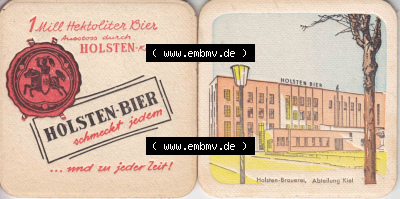 Bierdeckel Hamburg Holsten-Bier, Holsten-Brauerei, Abteilung Kiel (1). Deutscher Katalog über deutsche Bierdeckel Holsten-Brauerei... Sammlung