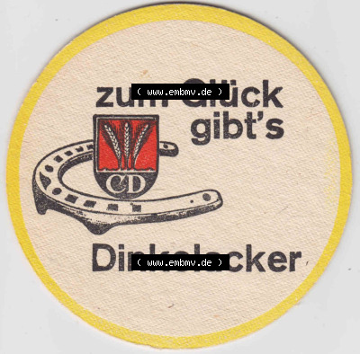Bierdeckel Dinkelacker, zum Glück gibts Dinkelacker (3). Deutscher Katalog über die deutschen Bierdeckel Familienbrauerei Dinkelacker... Sammlung
