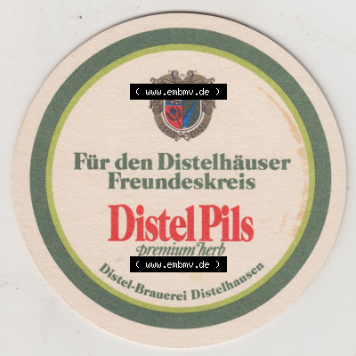 Bierdeckel Distel-Pils, Für den Distelhäuser Freundeskreis, Premium herb, Distel-Brauerei Distelhausen (2). Deutscher Katalog... Sammlung