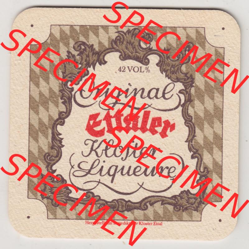 Bierdeckel Ettaler Klosterbrauerei, Original Ettaler Kloster-Liqueure (1). Deutscher Katalog über deutsche Bierdeckel Ettaler Klosterbrauerei aus Bundesland Bayern zum katalogisieren... Sammlung