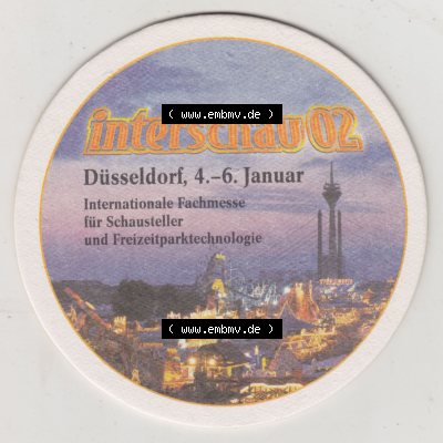Bierdeckel 2002, Frankenheim Alt, interschau-02, Internationale Fachmesse für Schausteller und Freizeitparktechnologie (2). Deutscher Katalog über deutsche... Sammlung