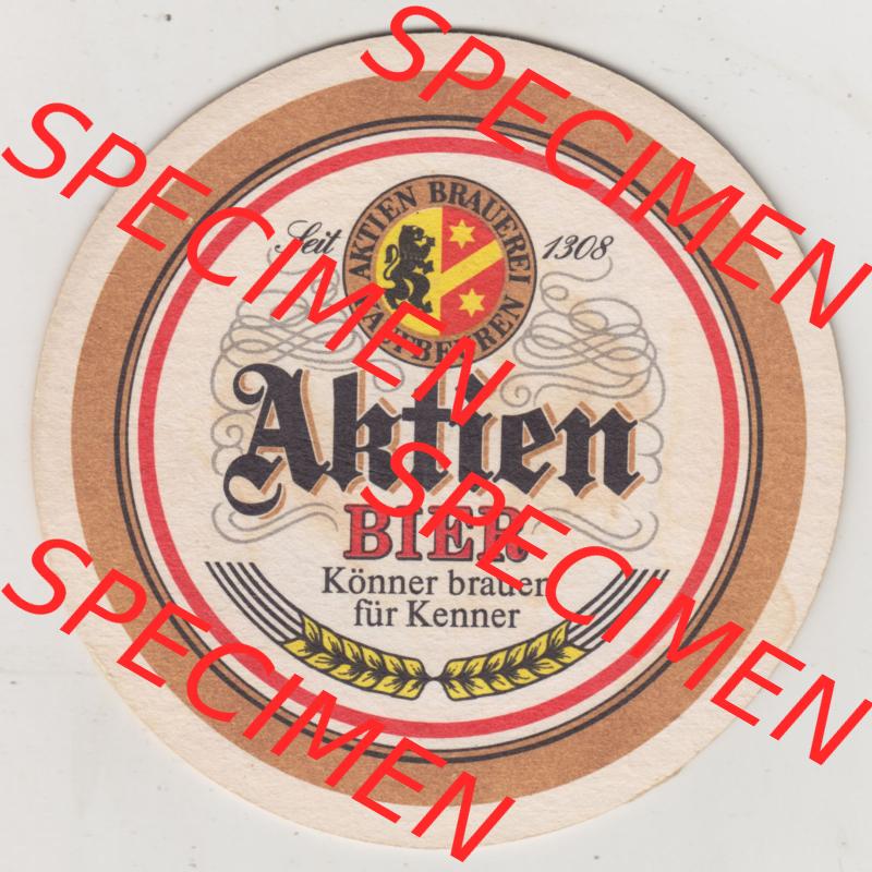 Bierdeckel Aktien Brauerei Kaufbeuren, Aktien Edel Ausstich und Aktien Bier Könner brauen für Kenner (2). Deutscher Katalog über deutsche Bierdeckel Aktienbrauerei... Sammlung
