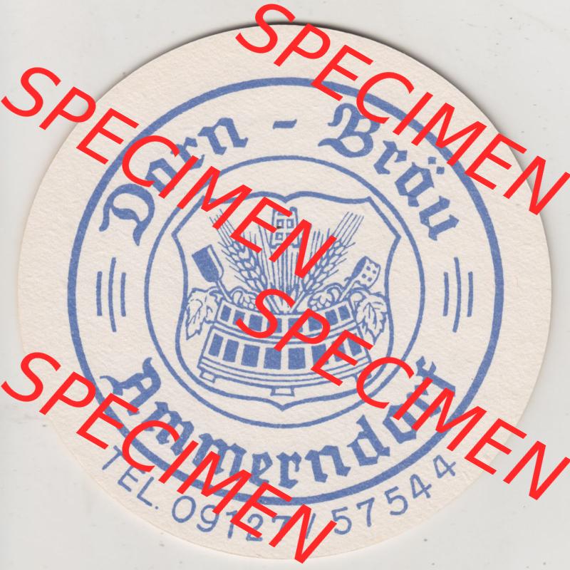 Bierdeckel Dorn-Bräu Ammerndorf, 750 Jahre Markt Ammerndorf (1). Deutscher Katalog über deutsche Bierdeckel Ammerndorfer Dorn-Bräu aus Bundesland Bayern zum katalogisieren... Sammlung