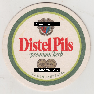 Bierdeckel Distel-Pils, Für den Distelhäuser Freundeskreis, Premium herb, Distel-Brauerei Distelhausen (1). Deutscher Katalog... Sammlung
