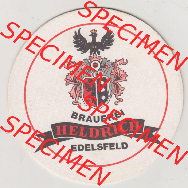 Bierdeckel Brauerei Heldrich Edelsfeld (1). Deutscher Katalog über deutsche Bierdeckel Brauerei Heldrich Edelsfeld aus Bundesland Bayern zum katalogisieren und kategorisieren deiner... Sammlung