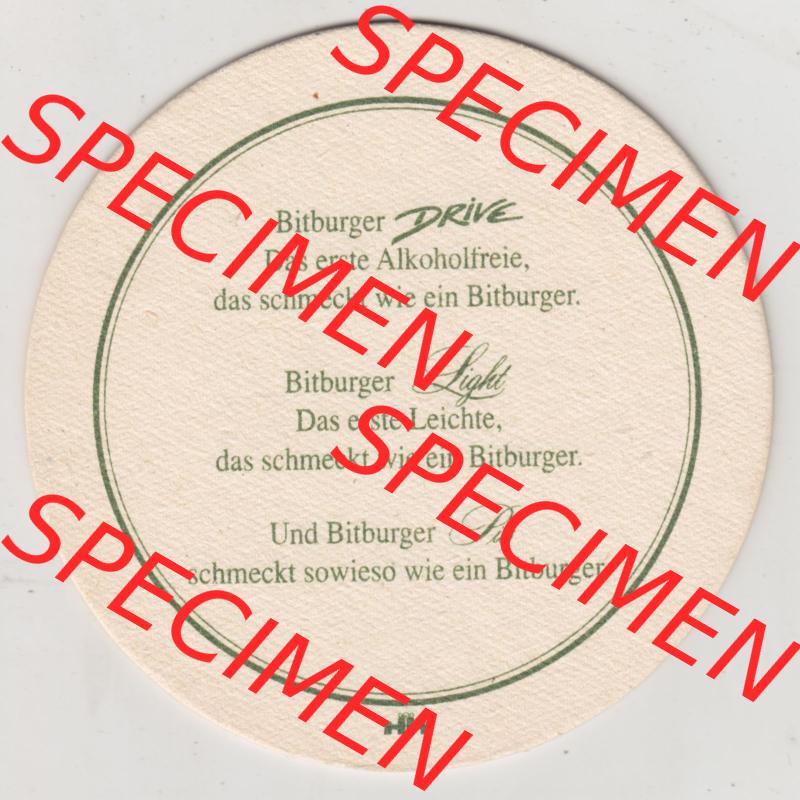 Bierdeckel Bitburger, Bitte ein Bit, Ein Besonderes unter den Bieren, Boitburger Drive, Das erste Alkoholfreie das schmeckt wie ein Bitburger, Light und Pils (2).... Sammlung