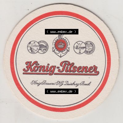 Bierdeckel König-Pilsener, König Brauerei H.G. Duisburg Beeck (1). Deutscher Katalog über deutsche Bierdeckel König-Brauerei in Duisburg-Beeck aus... Sammlung