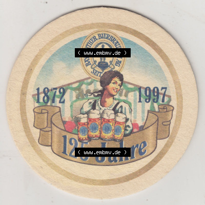 Bierdeckel 1997, 125 Jahre Bayreuther Bierbrauerei, 1872-1997, mit Feld zur Beschriftung (1). Deutscher Katalog über deutsche... Sammlung