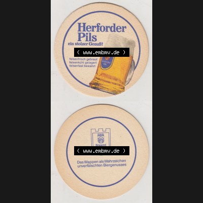 Bierdeckel Herforder Pils, ein stolzer Genuß! felsenfrisch gebraut, felsenkühl gelagern, felsenfest bewahrt, Brauerei Felsenkeller Herford (3).... Sammlung