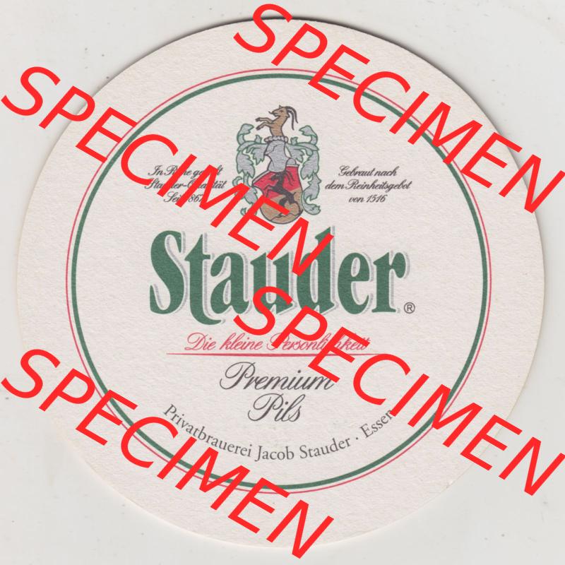 Bierdeckel Stauder Premium Pils, Das Leben wird nicht leichter. Aber es wird immer besser belohnt (1). Deutscher Katalog über deutsche Bierdeckel Privatbrauerei Jacob... Sammlung