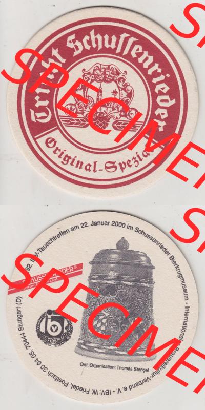 Bierdeckel 2000, Schussenrieder Brauerei Ott, Trinkt Schussenrider, Original-Spezial, Schussenrieder Bierkrugmuseum (3). Deutscher Katalog über deutsche Bierdeckel... Sammlung