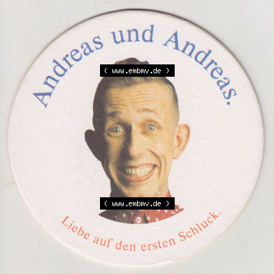 Bierdeckel Andreas Pils, Andreas und Andreas. Liebe auf den ersten Schluck (2). Deutscher Katalog über deutsche Bierdeckel Andreas-Brauerei... Sammlung