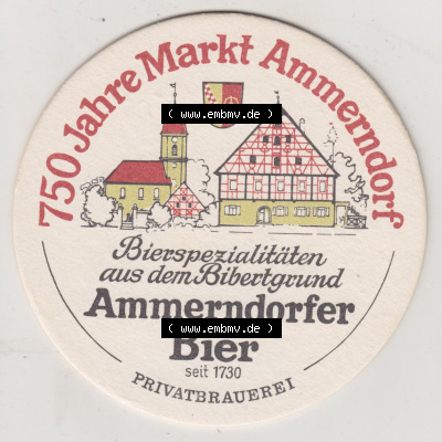 Bierdeckel Dorn-Bräu Ammerndorf, 750 Jahre Markt Ammerndorf (2). Deutscher Katalog über deutsche Bierdeckel Ammerndorfer Dorn-Bräu... Sammlung